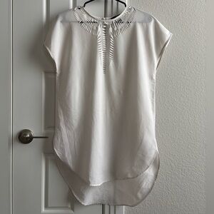 H&M white laser cut-out blouse (size 6 US)